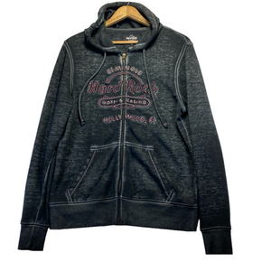 Women's Hard Rock Embroidered Cafe Long Sleeve Graphic T-Shirt Sz Medium Orlando